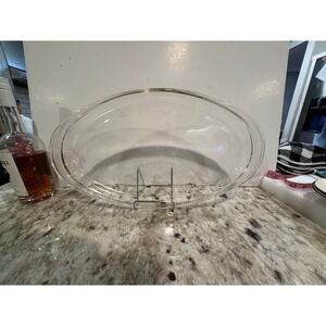 Vintage Pyrex Clear Glass Oval Serving Platter Large 18 Inch Dish 7211